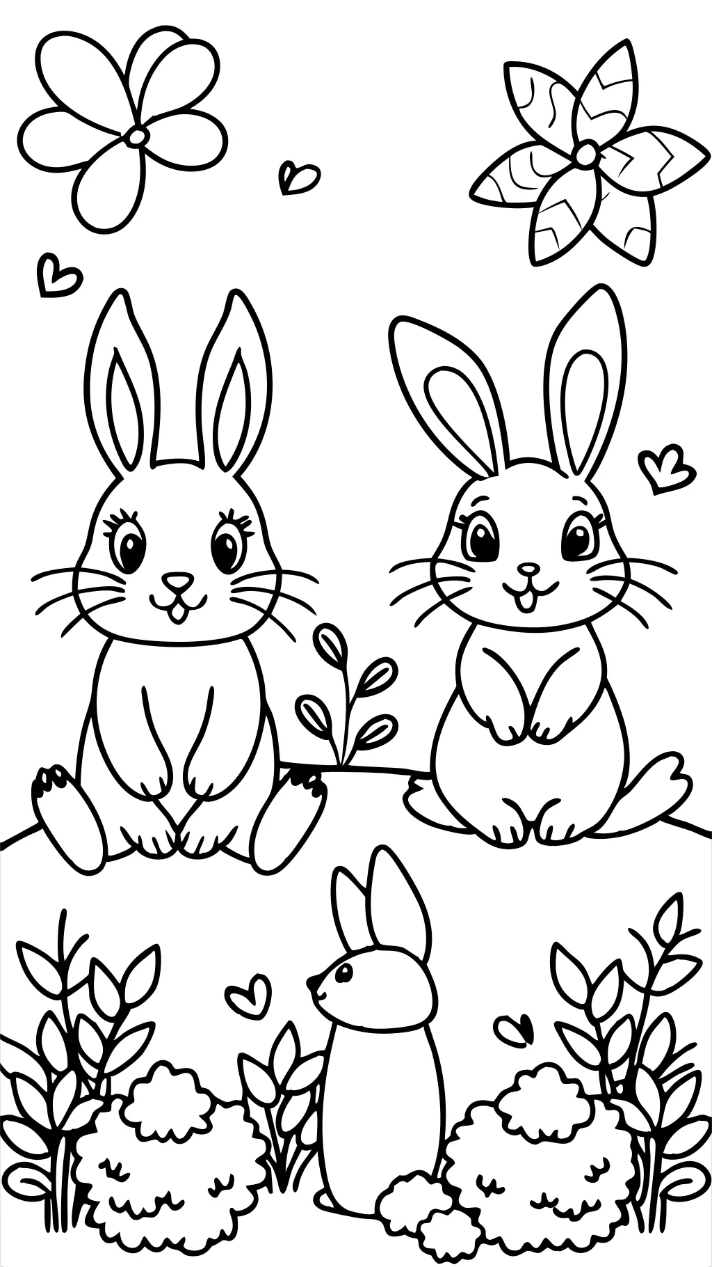 coloriages de lapins mignons